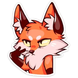 👀 лиса, мультфильм, животное, стикер, оранжевый, милый telegram sticker