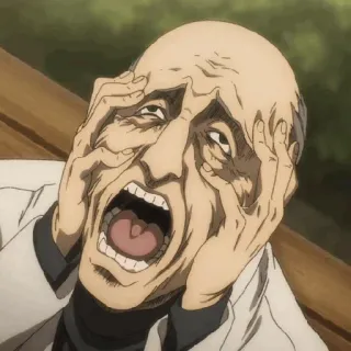 💈 Anime, Personagem, Gritando, Frustração, Pânico telegram sticker