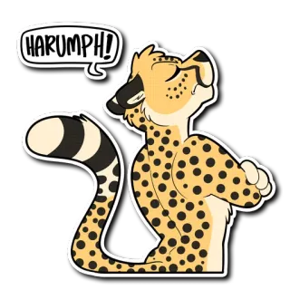 😤 HARUMPH! 치타, 흥, 만화, 동물, 짜증, 털 telegram sticker