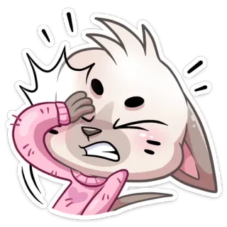 🤦‍♀️ Hase, Cartoon, Tier, Süß, Frustriert, Wütend, Verärgert whatsapp sticker
