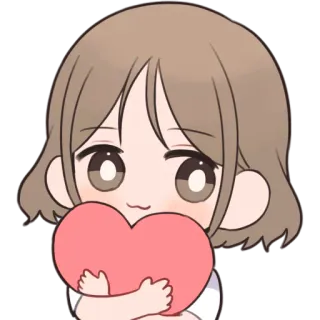 😍 Мультфильм, Аниме, Милый, Сердце, Чиби, Каваий telegram sticker