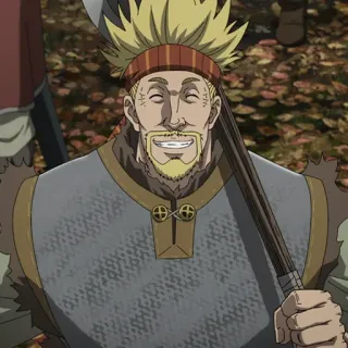 🛡 Anime, Viking, Guerrier, Hache, Sourire telegram sticker