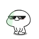 😎 cool, occhiali, pixelato, bianco, personaggio, carino, animato whatsapp sticker