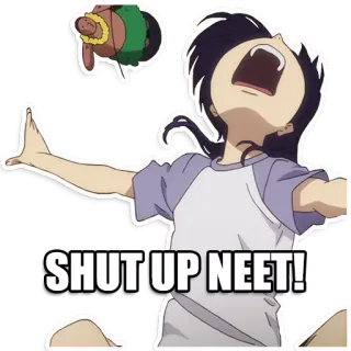🖕 SHUT UP NEET! Anime, Urlare, Arrabbiato, Espressione, NEET telegram sticker