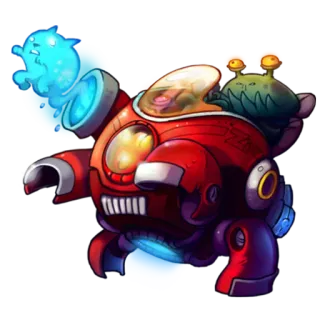🤢 robot, alieno, spazio, futuristico, cartone animato, illustrazione, personaggio telegram sticker