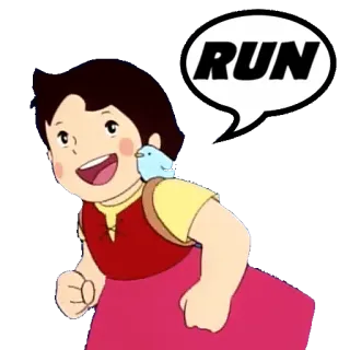 🏃‍♀️ Heidi RUN Heidi, Cartone animato, Ragazza, Corsa, Anime, Allegra telegram sticker