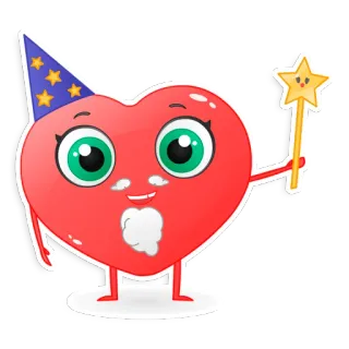 🧙‍♂️ Herz, Cartoon, Magie, Zauberer, Figur, Süß, Sticker telegram sticker