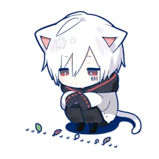 😪 anime, cat, cute, manga, kawaii, chibi, cartoon, sticker telegram sticker