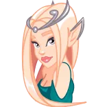 🧝‍♀️ elfe, cartoon, fantasy, frau, märchen telegram sticker