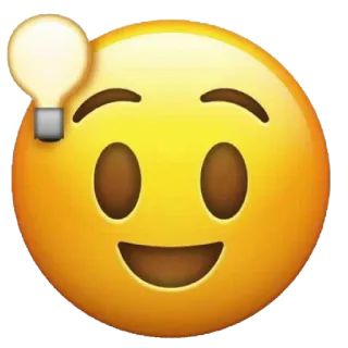 😃 эмодзи, лампочка, идея, лицо, желтый whatsapp sticker