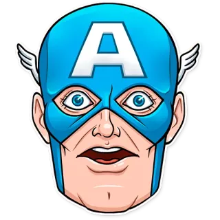 😳 Captain America Капитан Америка, Marvel, Супергерой, Наклейка, Комикс telegram sticker
