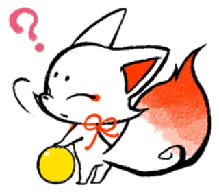 ❓ raposa, ponto de interrogação, fofo, animal, desenho animado, adesivo, kawaii whatsapp sticker