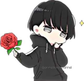 ☺️ anime, rose, cute, kawaii, cartoon whatsapp sticker