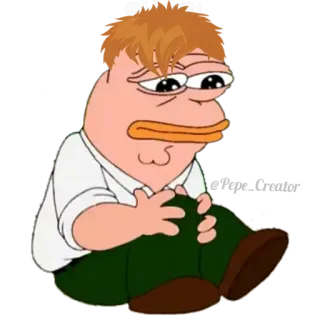 🐸 Meme, triste, Pepe, Les Griffin, Peter Griffin telegram sticker