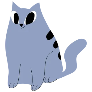 😌 고양이, 동물, 만화, 스티커, 귀여운, 고양이과 telegram sticker
