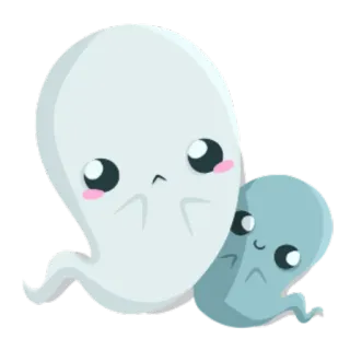 👻 幽灵, 可爱, 卡通, 怪诞, 万圣节, 卡哇伊 telegram sticker
