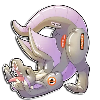 😁 DANGER
WARNING
DO NOT TOUCH dragon, sticker, cartoon, warning, danger, humor telegram sticker