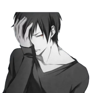 😐 anime, manga, sad, depressed, facepalm telegram sticker