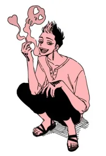 🌟 Merokok, Anime, Manga, Karakter, Seni, Ilustrasi, Kartun, Gambar telegram sticker