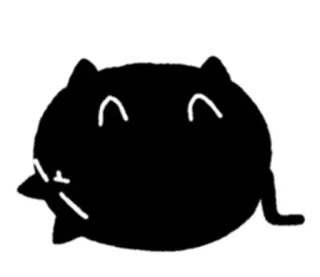 🤤 kat, zwart, dier, cartoon telegram sticker