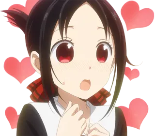 😳 Anime, Mädchen, Liebe, Herzen, Süß, Cartoon, Kaguya telegram sticker