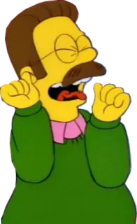 🤗 Ned Flanders The Simpsons мультфильм, Нед Фландерс, Симпсоны, персонаж, комедия, анимация telegram sticker