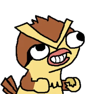 🌚 cartoon, anger, bird, funny, expression telegram sticker