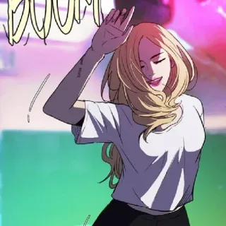 ❤️ anime, blonde, girl, cartoon, woman whatsapp sticker