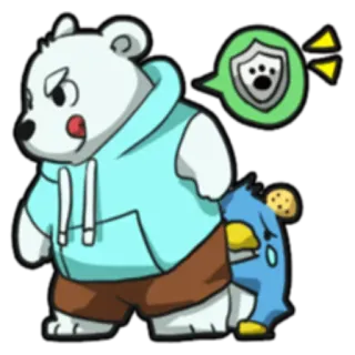 😠 Cartoon, Eisbär, Pinguin, Tier, Figur, Sticker, Illustration telegram sticker