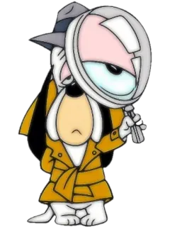 😱 detetive, cachorro, desenho animado, lupa, cão de caça whatsapp sticker