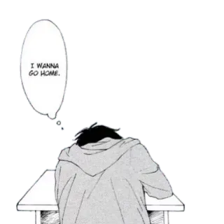 💤 I WANNA GO HOME. sad, anime, manga, tired, home telegram sticker