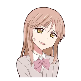 ☺️ anime girl, school uniform, blush, cute, embarrassed, character, cartoon telegram sticker