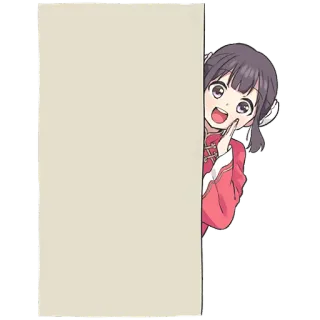 📢 Anime, Chica, Mirando, Lindo, Dibujos animados, Ilustración telegram sticker
