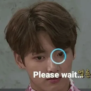 🍪 Please wait...얼른 waiting, loading, circle, face, meme whatsapp sticker