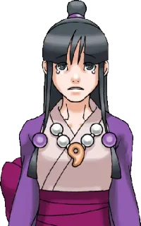 😢 Maya Fey Ace Attorney smutny, płacz, anime, gra, medium telegram sticker