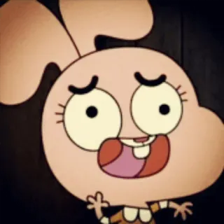 😫 Anais Watterson The Amazing World of Gumball 만화, 애니메이션, 분홍색, 토끼, 귀여운, 미소, 캐릭터 telegram sticker