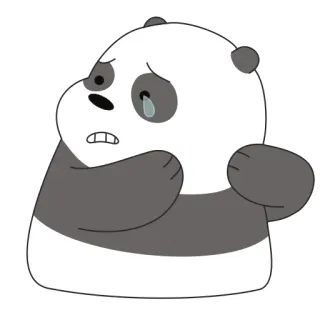 😩 Panda We Bare Bears Kartun, Panda, We Bare Bears, Sedih, Menangis, Beruang telegram sticker