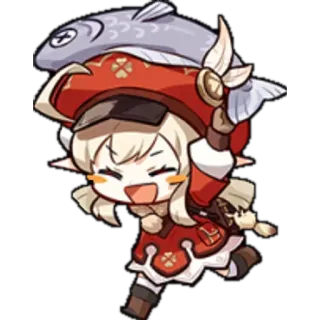 😃 Klee Genshin Impact anime, video game, genshin impact, klee, fish, cartoon, chibi telegram sticker