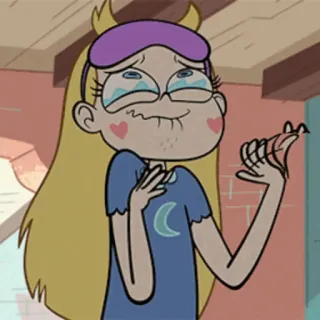 💫 Star Butterfly Star vs. the Forces of Evil Dibujo animado, Llorando, Triste, Pijama whatsapp sticker