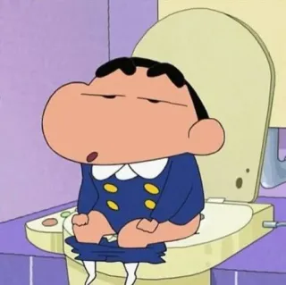 🌱 Shin-chan Crayon Shin-chan Anime, Cartone animato, WC, Seduto, Divertente whatsapp sticker