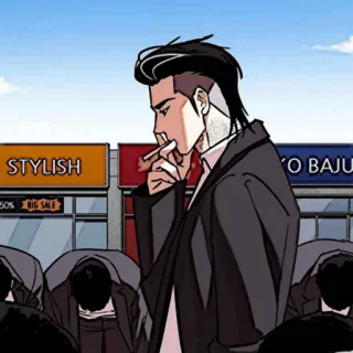 ⚖ курение, мужчина, аниме, стильный, сигарета telegram sticker