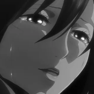 🗡 anime, triste, chorando, retrato, feminino telegram sticker