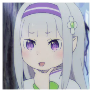 🧴 Emilia Re:Zero anime, dibujos animados, Emilia, Re Zero, lindo, retrato, chica whatsapp sticker