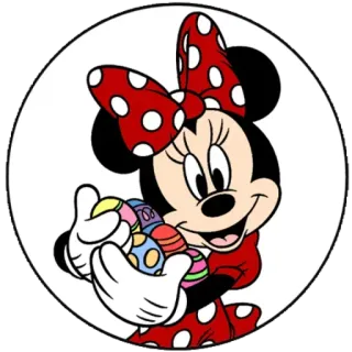 😍 Minnie Mouse Minnie, Disney, cartone animato, topo, Pasqua, uova whatsapp sticker