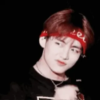 🎈 pessoa, bandana vermelha, retrato, kpop, BTS telegram sticker