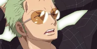 😎 Roronoa Zoro One Piece anime, sword, pirate, green hair, straw hat, swordsman telegram sticker