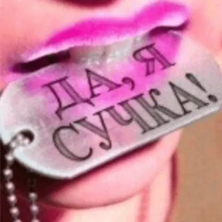 🤪 ДА, Я СУЧКА! offensive, Russian, dog tag, woman telegram sticker