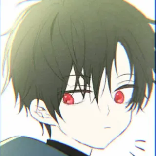 🐺 anime, manga, chłopak, postać, czerwone oczy telegram sticker