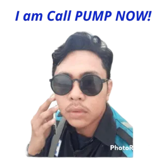 🥳 I am Call PUMP NOW! mężczyzna, telefon, rozmowa, selfie telegram sticker