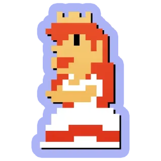 👸 Princess Peach Super Mario Bros. princesse peach, super mario, jeu vidéo, pixel art, nintendo telegram sticker